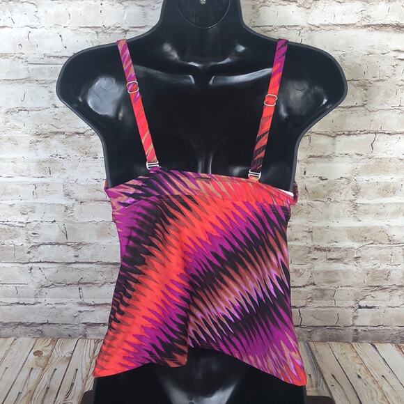 NEW Dana Buchman Tankini Womens 6 Multicolor Underwire Swim Top - Picture 3 of 8